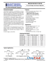 Datasheet MIC39100-1.8BS manufacturer Micrel