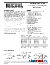 Datasheet MIC39101 manufacturer Micrel