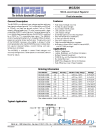 Datasheet MIC5200-3.3B manufacturer Micrel