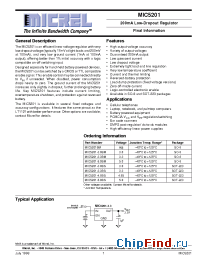 Datasheet MIC5201-3.3 manufacturer Micrel