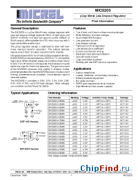 Datasheet MIC5203-3.3 manufacturer Micrel