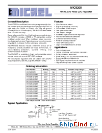 Datasheet MIC5205-2.5BM5 manufacturer Micrel