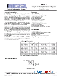 Datasheet MIC5213-2.7BC5 manufacturer Micrel