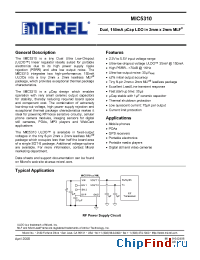 Datasheet MIC5310-1.8 manufacturer Micrel