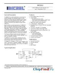 Datasheet MIC5312-GMBML manufacturer Micrel