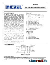 Datasheet MIC5320-1.8/1.6YML manufacturer Micrel