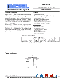 Datasheet MIC809-5 manufacturer Micrel