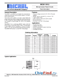 Datasheet MIC812SU manufacturer Micrel