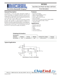 Datasheet MIC863BM5 manufacturer Micrel