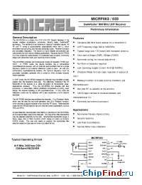 Datasheet MICRF003 manufacturer Micrel