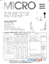 Datasheet 2N5484 manufacturer Micro Electronics