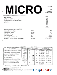 Datasheet 2N718 manufacturer Micro Electronics