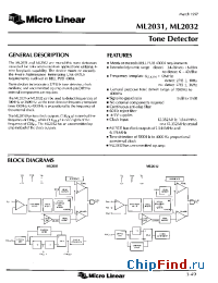 Datasheet ML2031 manufacturer Micro Linear