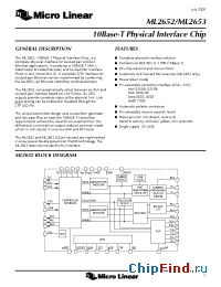 Datasheet ML2652CQ manufacturer Micro Linear