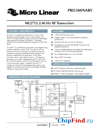 Datasheet ML2712 manufacturer Micro Linear