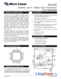 Datasheet ML2722DH manufacturer Micro Linear