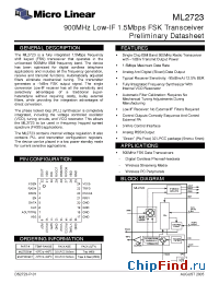 Datasheet ML2723 manufacturer Micro Linear
