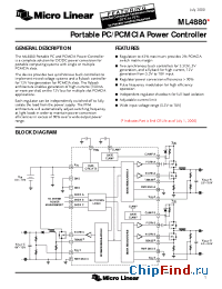 Datasheet ML4880 manufacturer Micro Linear