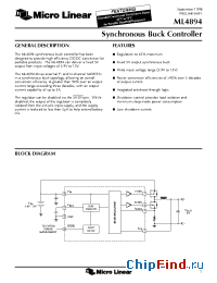 Datasheet ML4894 manufacturer Micro Linear
