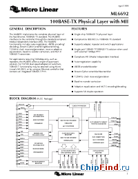 Datasheet ML6692 manufacturer Micro Linear