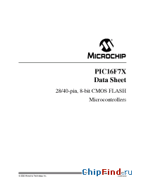 Datasheet 16F77 manufacturer Microchip