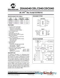 Datasheet 24AA040-ESN manufacturer Microchip