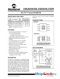 Datasheet 24LC025-/P manufacturer Microchip