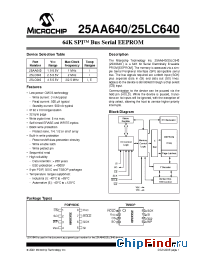 Datasheet 25C640-I/SN manufacturer Microchip