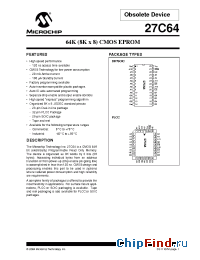 Datasheet 27C64-15ISO manufacturer Microchip