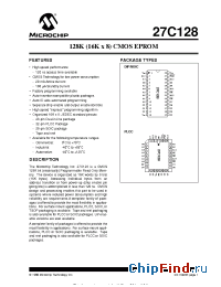 Datasheet 27LC128-15P manufacturer Microchip