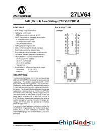 Datasheet 27LV64-20ISO manufacturer Microchip