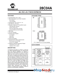 Datasheet 28C04A-25I manufacturer Microchip