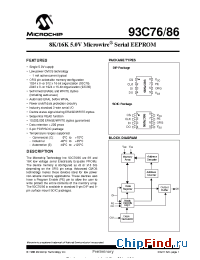 Datasheet 93C76-P manufacturer Microchip