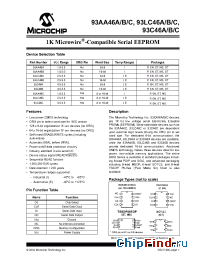 Datasheet 93LC46BI manufacturer Microchip