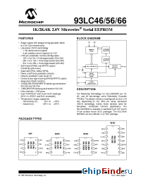 Datasheet 93LC46-ISM manufacturer Microchip