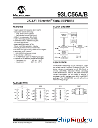 Datasheet 93LC56A-I/P manufacturer Microchip