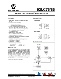 Datasheet 93LC86-SN manufacturer Microchip