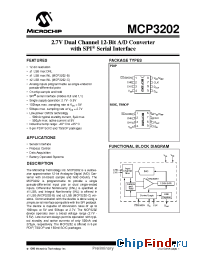 Datasheet MCP3202-BISN manufacturer Microchip