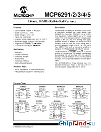 Datasheet MCP6292 manufacturer Microchip