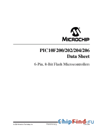 Datasheet PIC10F202I/PG manufacturer Microchip