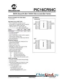 Datasheet PIC16C54T-10I/SS manufacturer Microchip