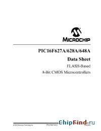 Datasheet PIC16F627A-I/P manufacturer Microchip
