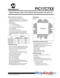 Datasheet PIC17C752-08I/CL manufacturer Microchip