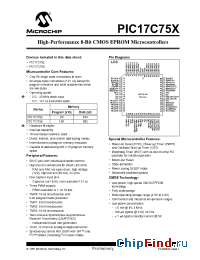 Datasheet PIC17LC752-08/CL manufacturer Microchip