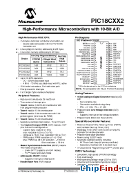Datasheet PIC18C452-E/P manufacturer Microchip