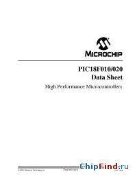 Datasheet PIC18F020-I/SO manufacturer Microchip