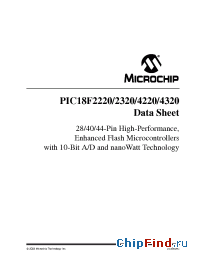 Datasheet PIC18F2220T-I/ML manufacturer Microchip