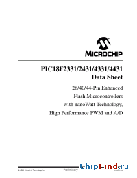 Datasheet PIC18F2331 manufacturer Microchip