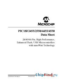 Datasheet PIC18F4455E/P manufacturer Microchip