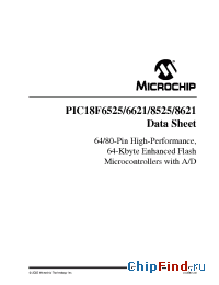 Datasheet PIC18F6525 manufacturer Microchip